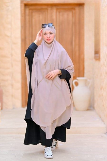 طقم علياء ( حجاب طبقتين + نقاب )